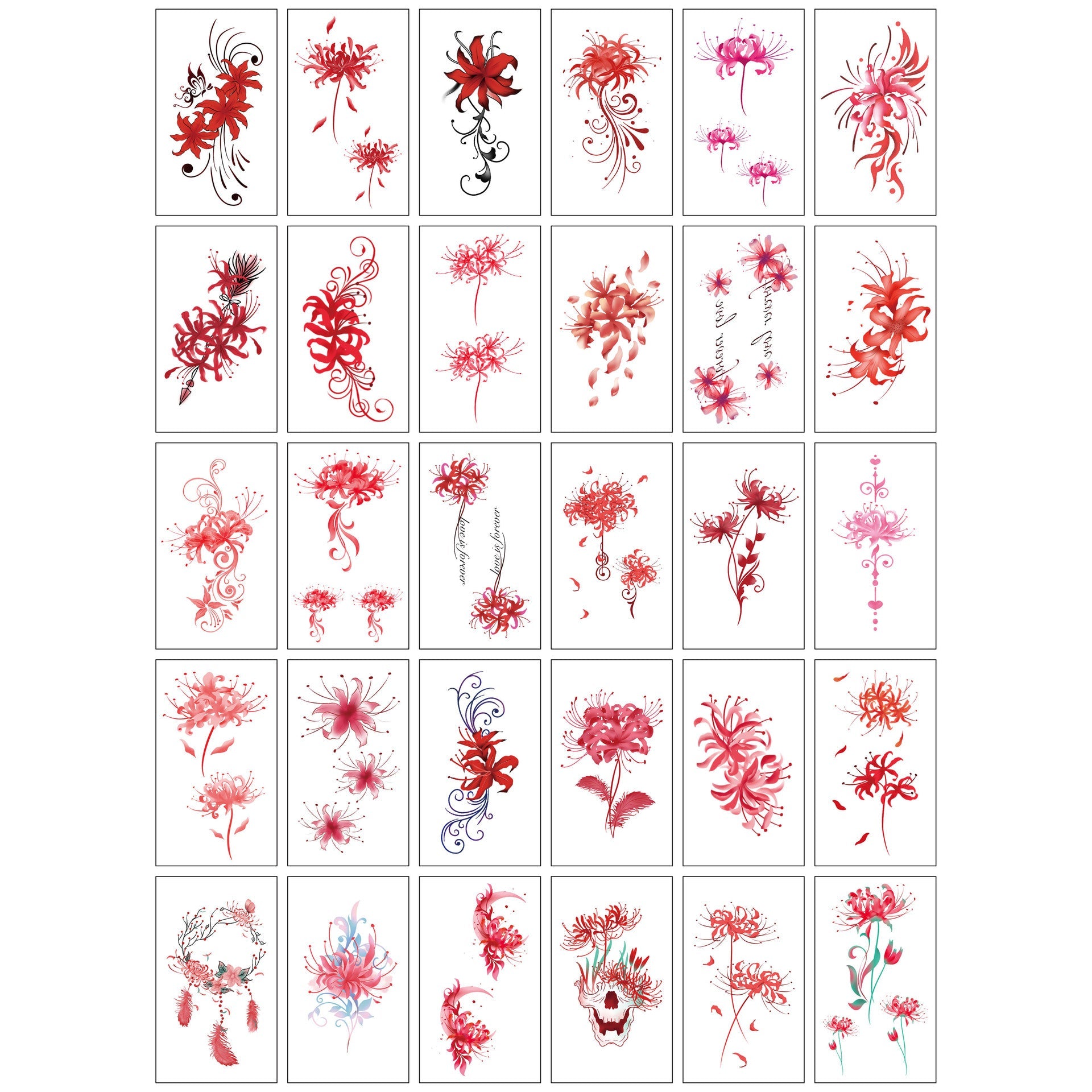 Spooky Bloom Temporary Tattoos